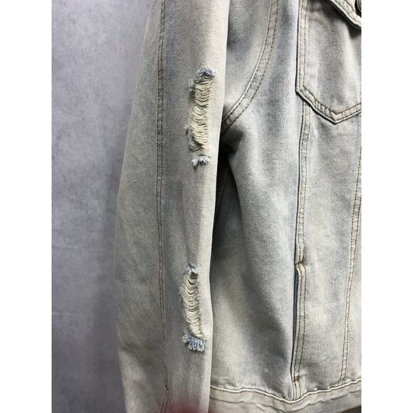 Brooklyn Cloth Mens Trucker Jeans Men Jacket Size XL Faded Acid Wash Distressed - Picture 10 of 15